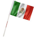 4" x 6" Mexico Imprinted Staff Polyester Stick Flags